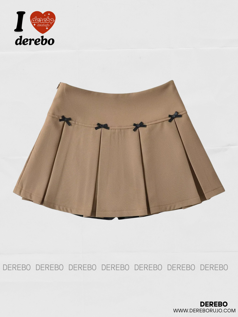 Bow Pleats A-line Skirt
