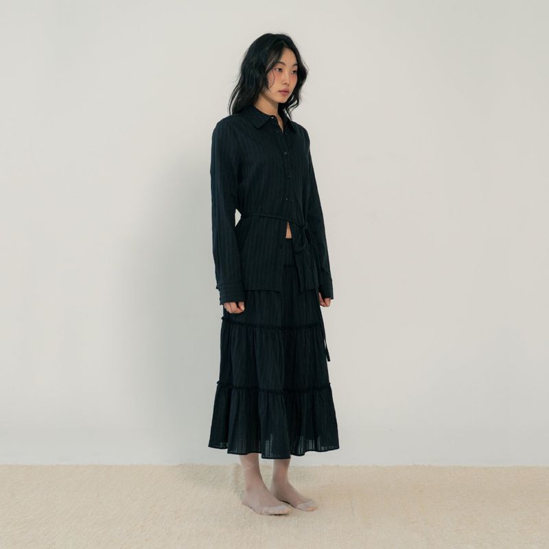REGULAR FIT BELT SHIRTS (BLACK)