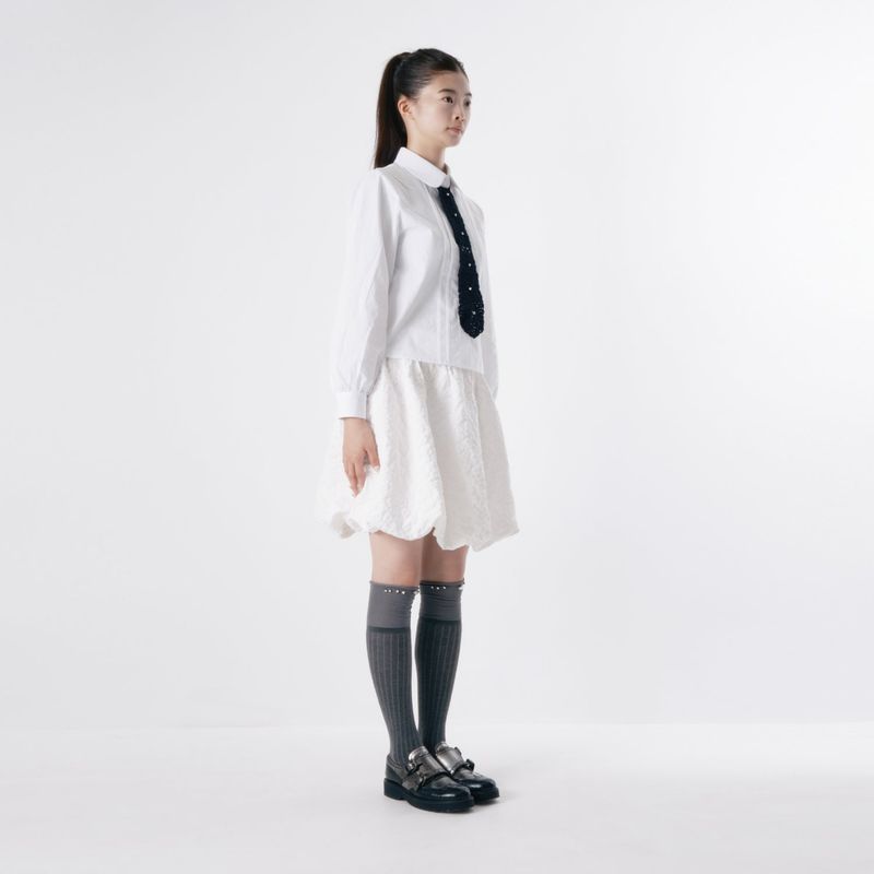 Round collar pintuck blouse 002