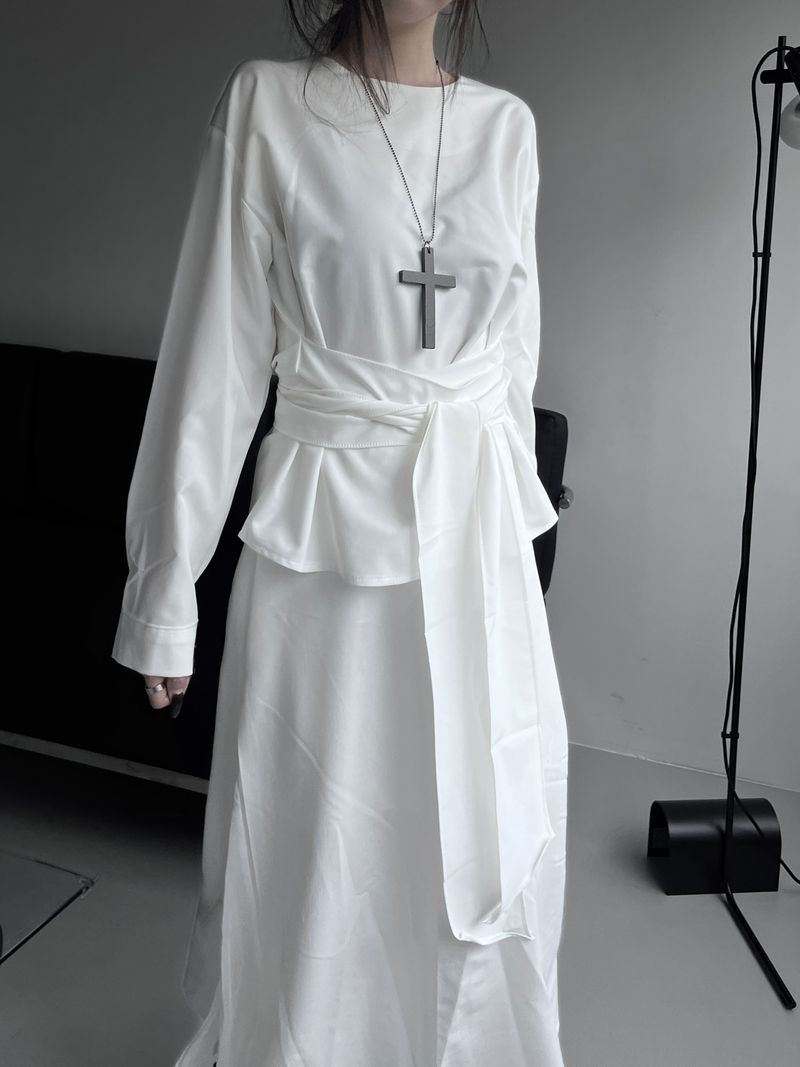 twin sheer belted set-up (4color)