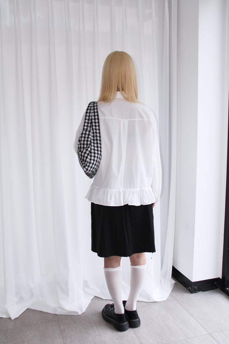 soft loose-fit frill shirt blouse