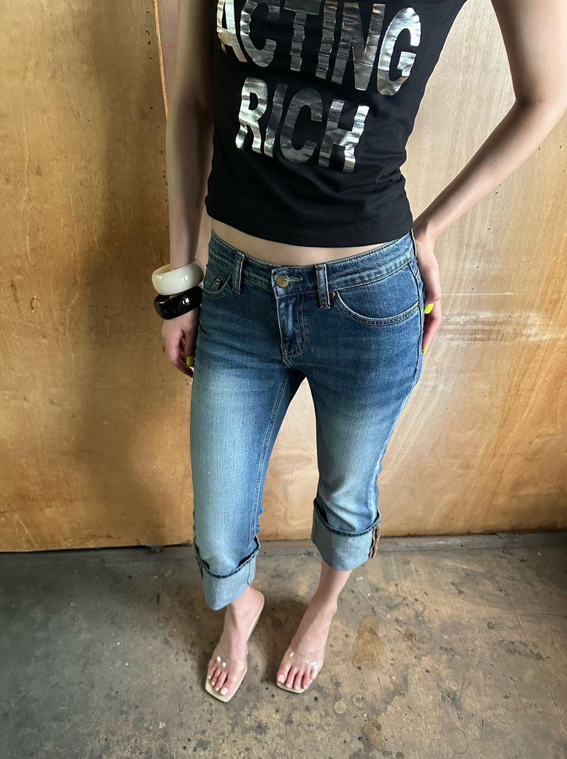 roll up capri denim