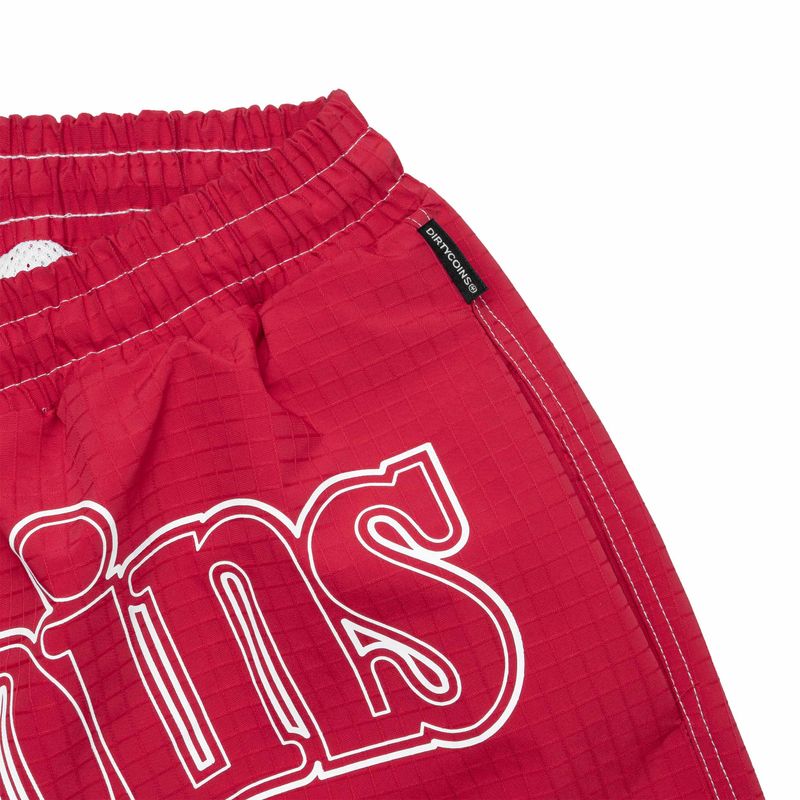 DirtyCoins Curve Ripstop Shorts Red