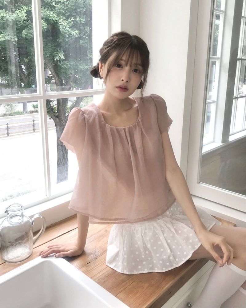 cloudemotion(クラウドエモーション)の「bomir sheer organza double layer bl(Tops)」