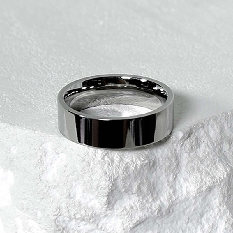 SS-6mm None logo simple ring_silver