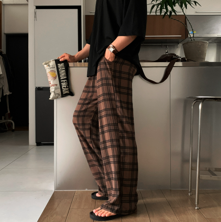 Kuiper Turkic Check Pattern Wide Fit Pants