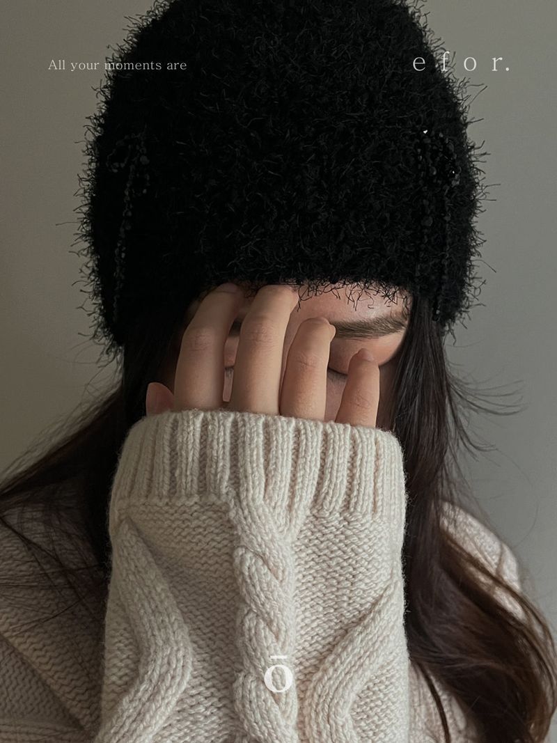 Beads Ribbon Beanie