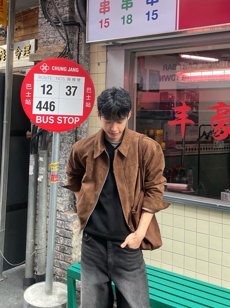 low cropped suede jacket (3colors)