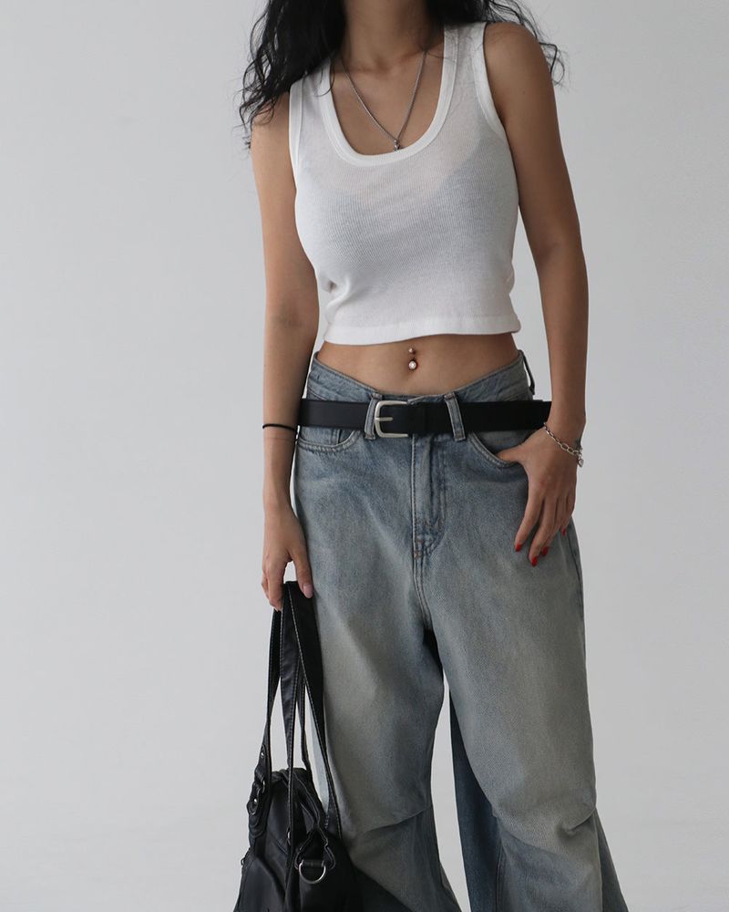 Insider pintuck wide jeans
