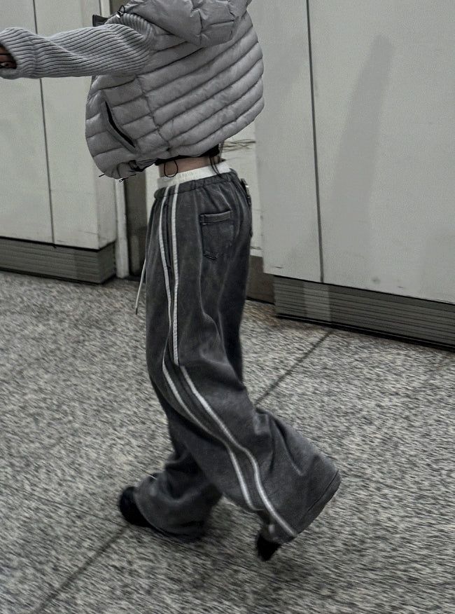 Low Washing Unbalanced Sagging Pants