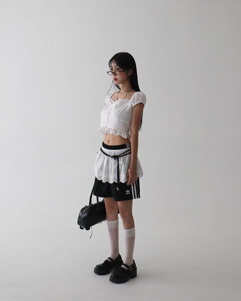 Punching Layered Belt Skirt