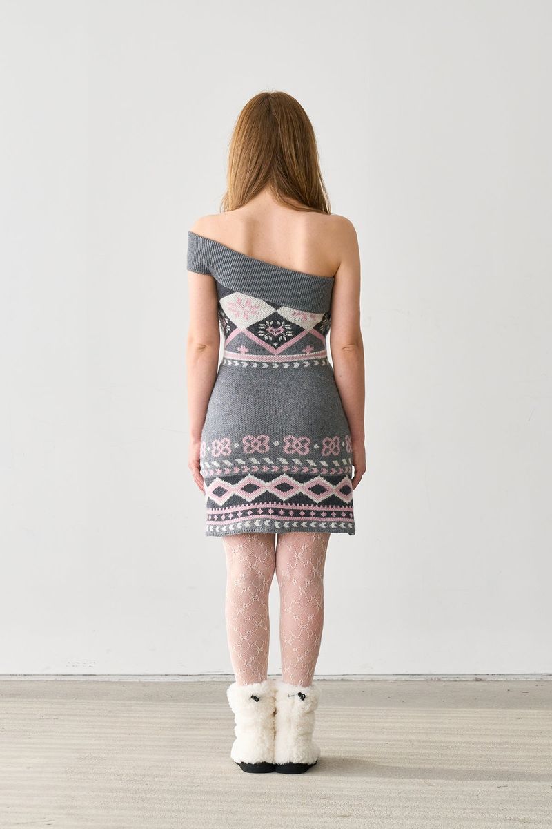  PAIR ISLE OFF SHOULDER KNIT DRESS