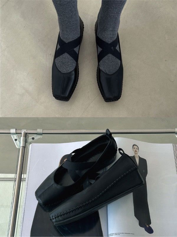 VIVIC（ビビク）の「X-STRAP PLATFORM MARY JANE LOAFER (BEIGE, BLACK 2COLORS!)（Shoes）」