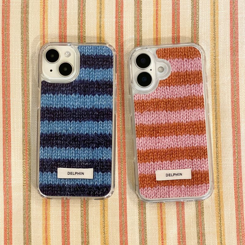 ALPACA STRIPE HARD JELL CASE_ GREEN