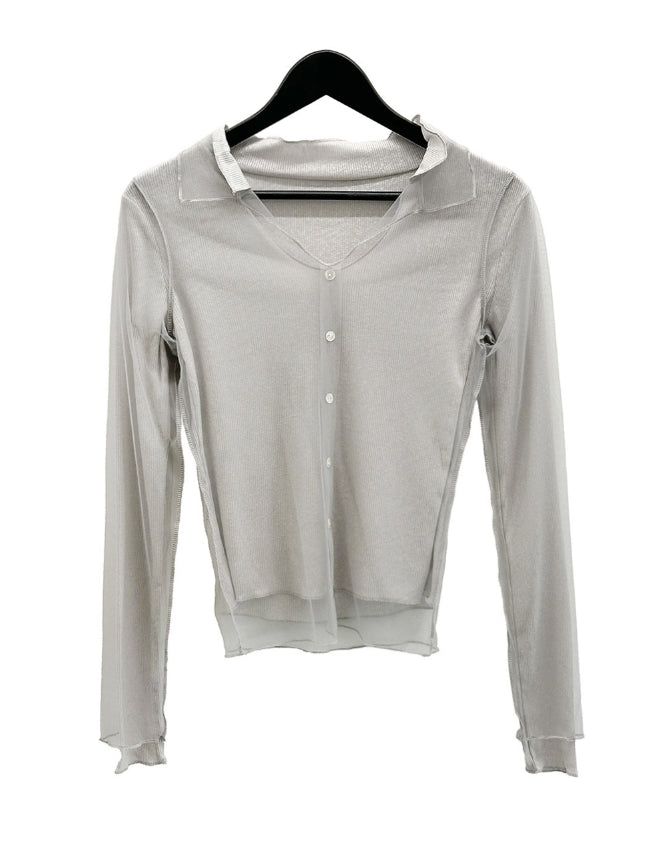 Folden Mesh Layered Collar Tee