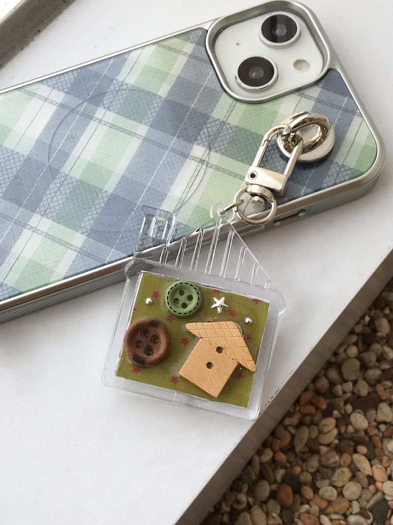 Fog Check Magsafe Silver Glass Bumper Case(Green)