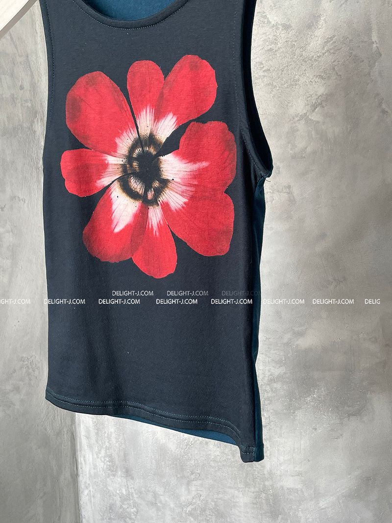Flower printed crop sleeveless