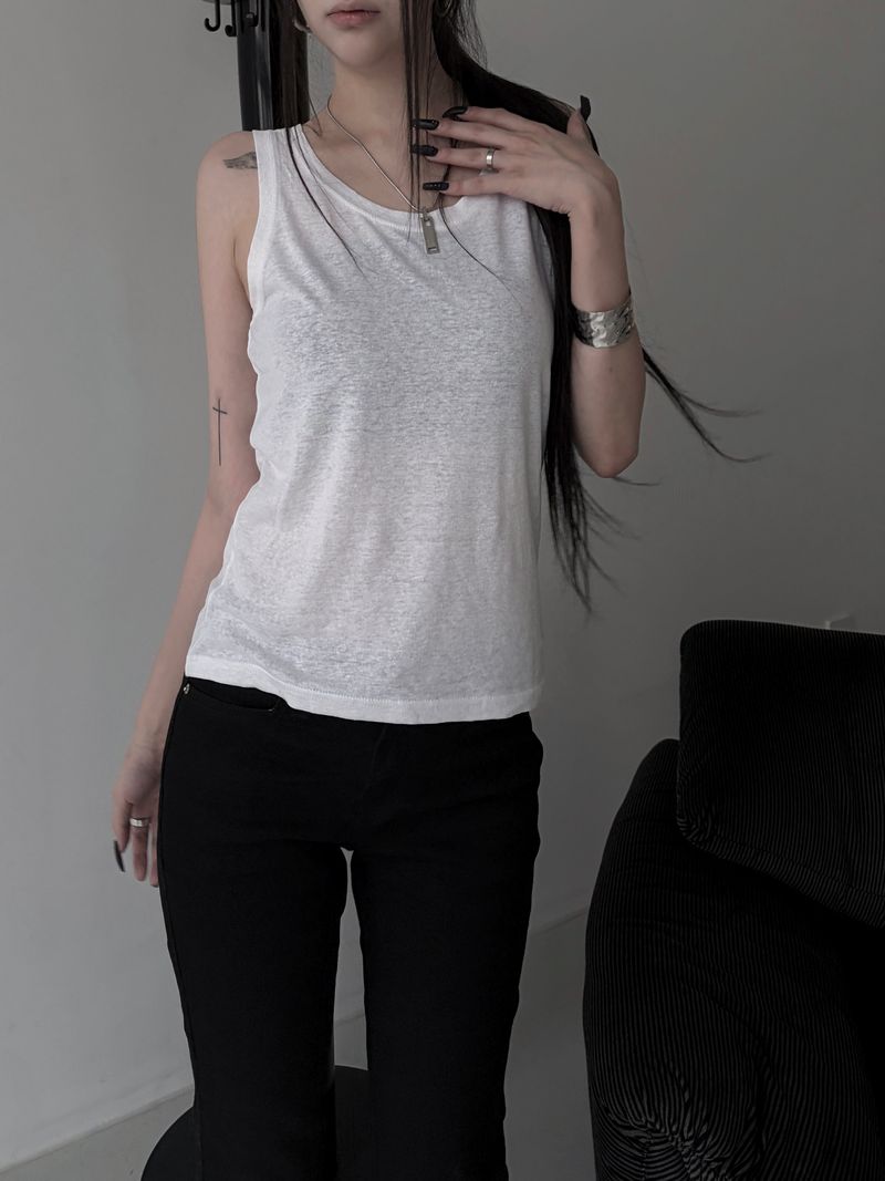 eco linen sleeveless (2color)