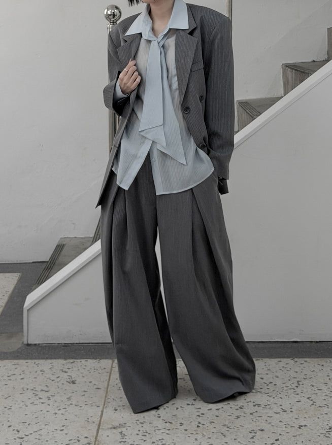 Pinble Stripe Pocket Wrap Jacket