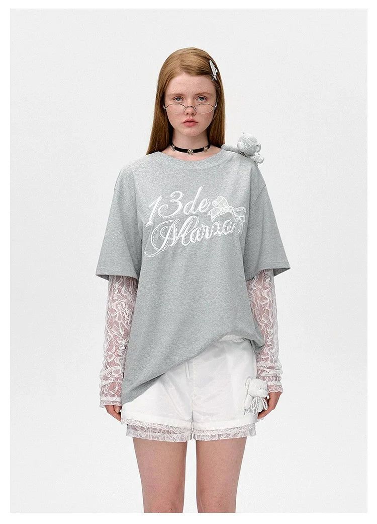 13DE MARZO(トレセ・デ・マルゾ)の「13DE MARZO Bear Layered Lacy T-shirt(Tops)」