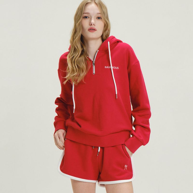 RAVEROUS(レイバロス)の「Half Zip-up Hoodie Sweatshirts Red(Tops)」