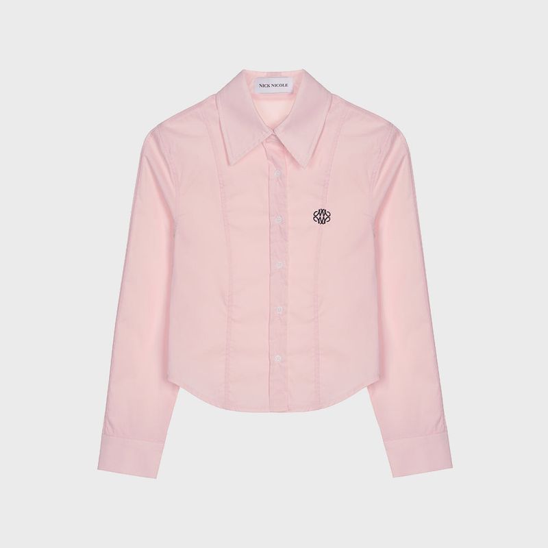 MINIMAL PINTUCK WRINKLE FREE SHIRT_PINK