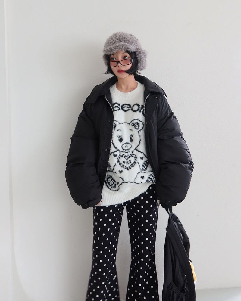 Earrings Roll Up Fur Truffer Hat