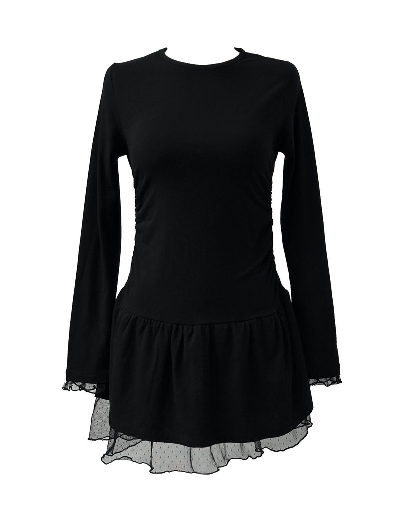 dot layered shirring lace one-piece (2color)