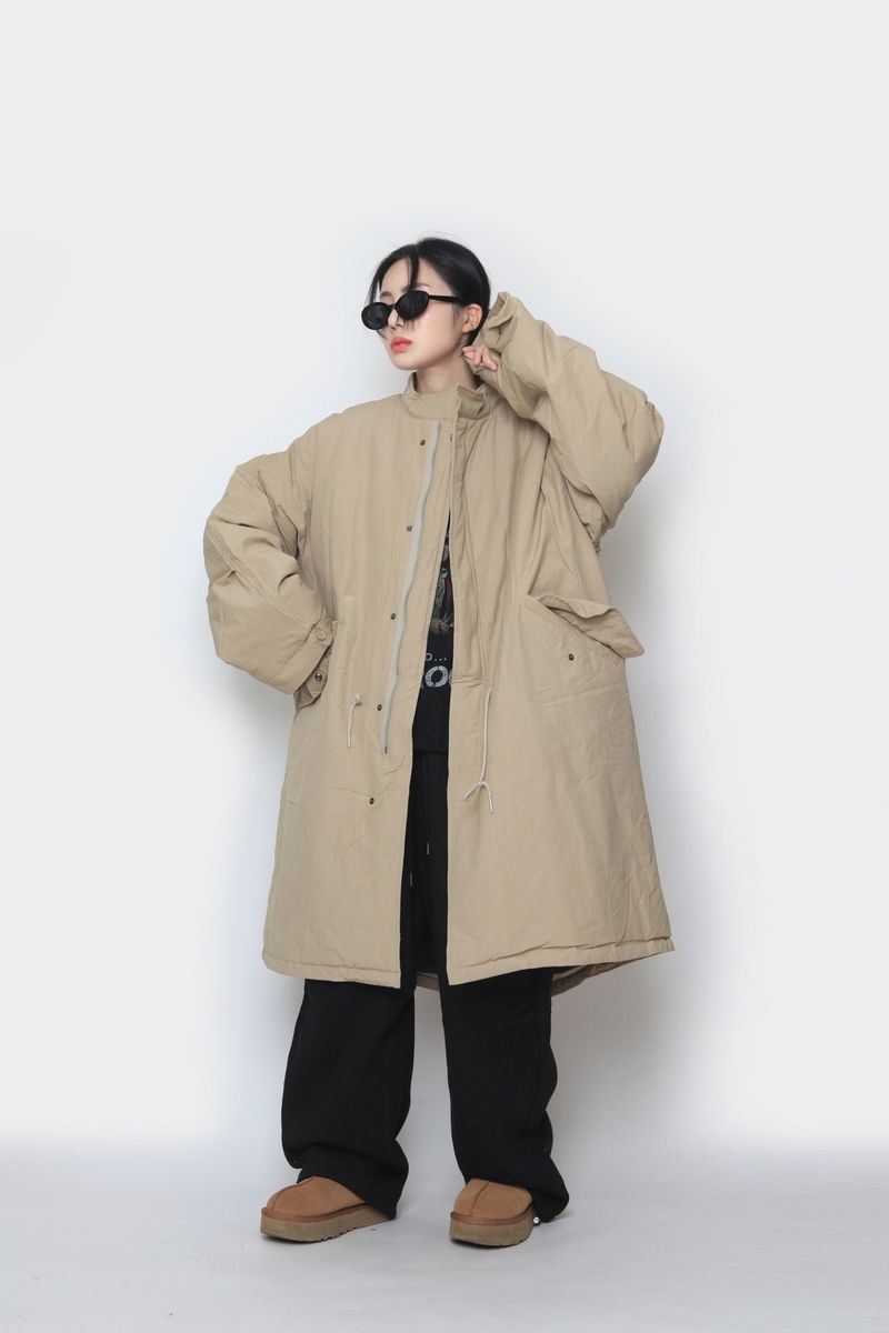 Long bomber padded jacket