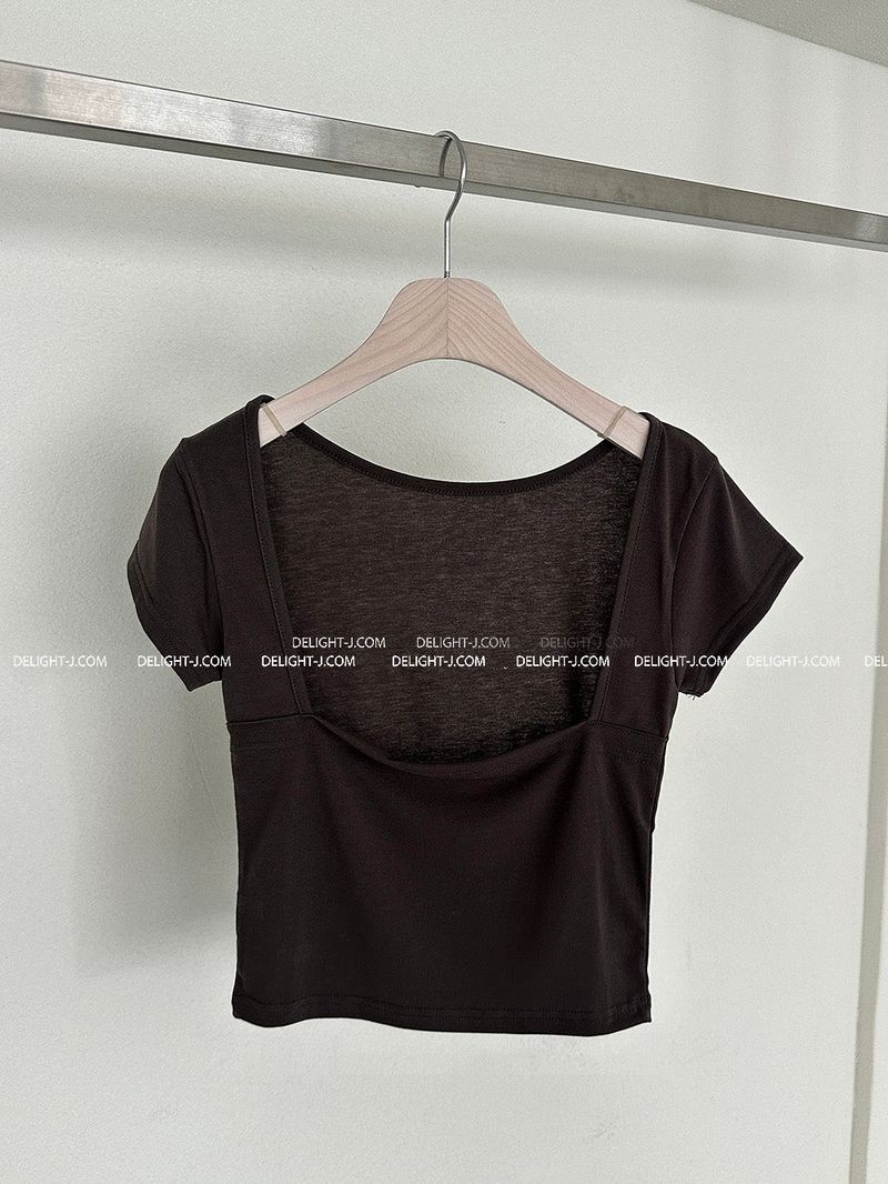 Class Patch Back Slit Short Sleeve Tee