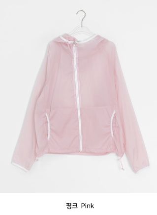 Mimove Diagonal SeeThrough Taping Summer Wind Jumper