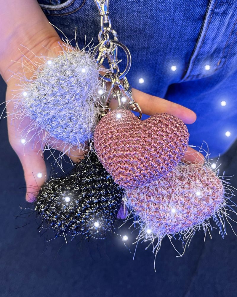 cupid heart keyring (pink)