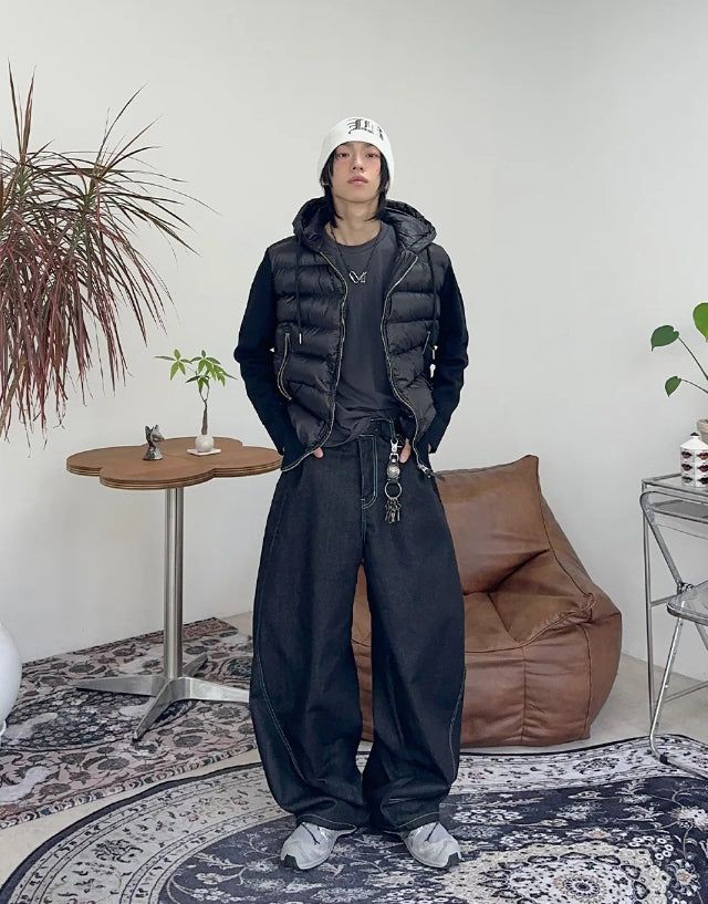 Akid Big Pocket Balloon Denim Pants