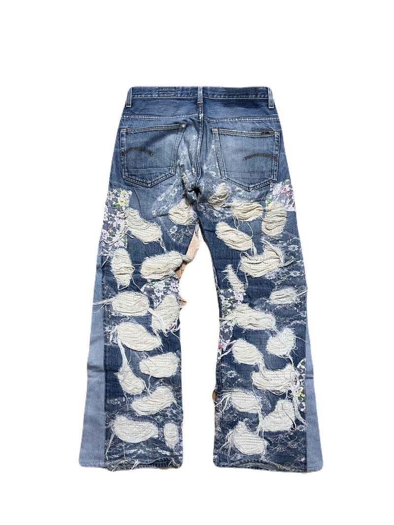 STUD FLOWER DENIM