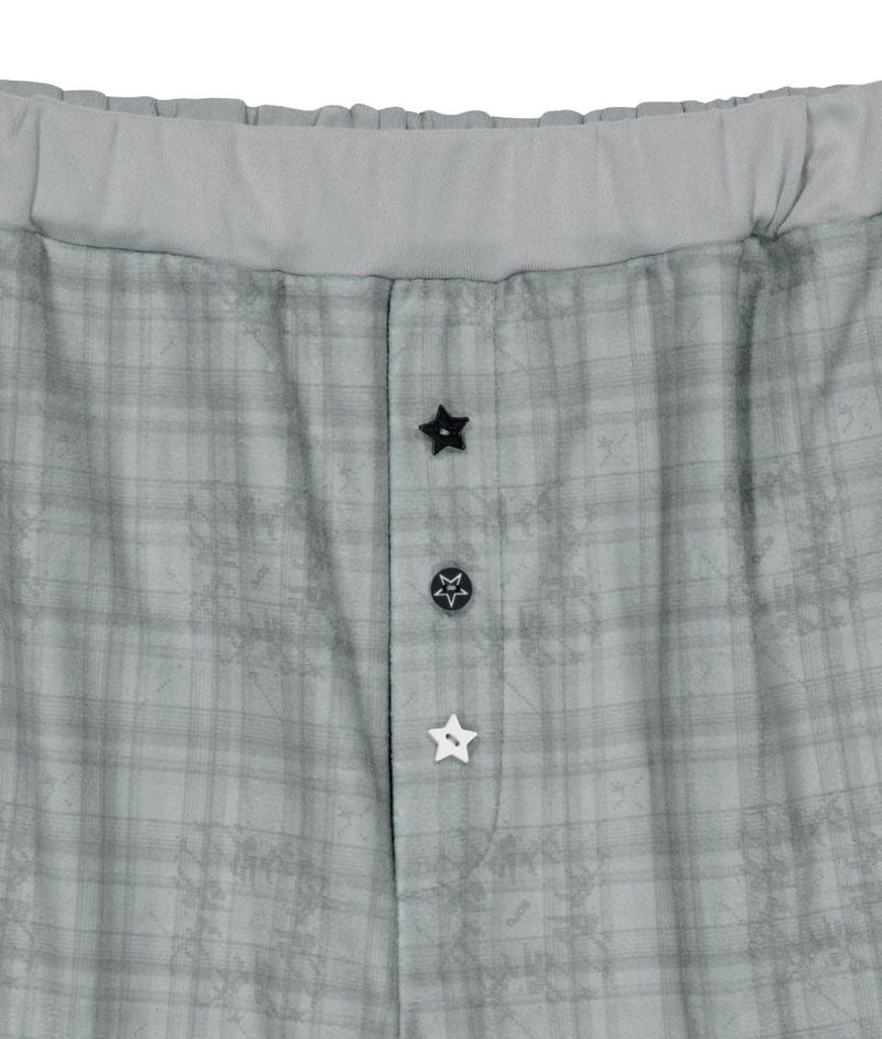 Check Sleep Jersey Pants / Grey