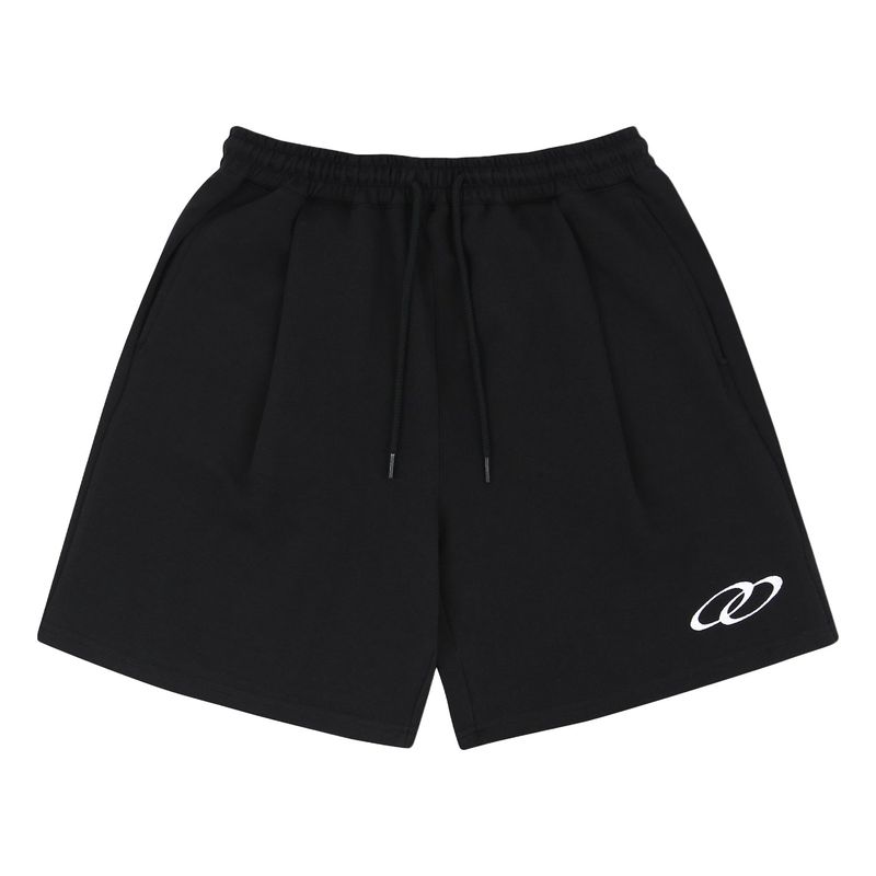 Double Loop Logo One Tuck Bermuda Pants Black