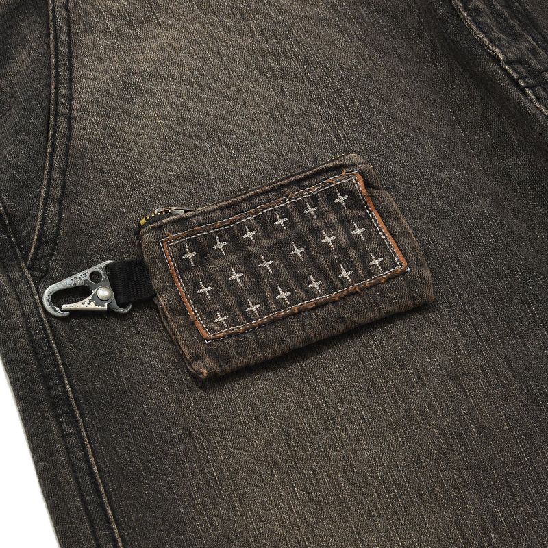 Wallet denim pants / Vintage black