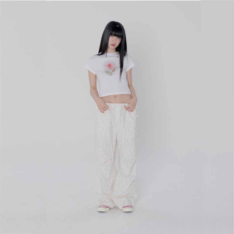 ITZAVIBE（イッザバイブ）の「FLOWER GARDEN BANDING PANTS - IVORY（Pants）」