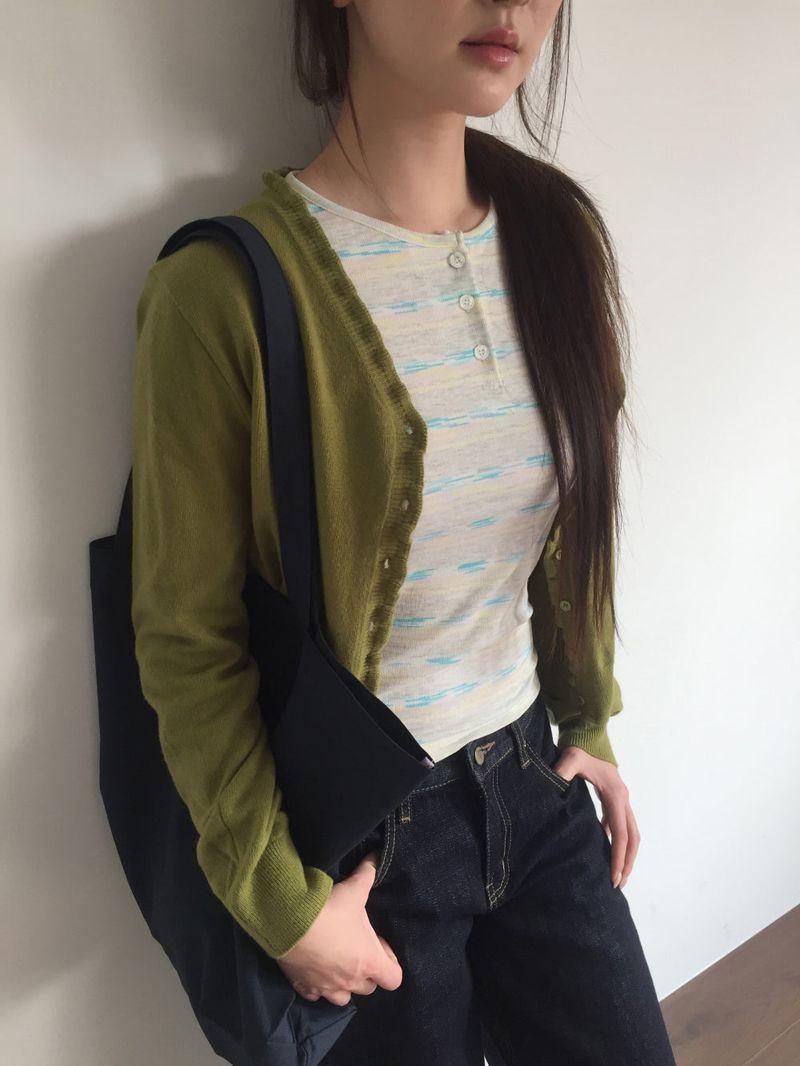 Nobile Frill V-neck Cardigan (3color)