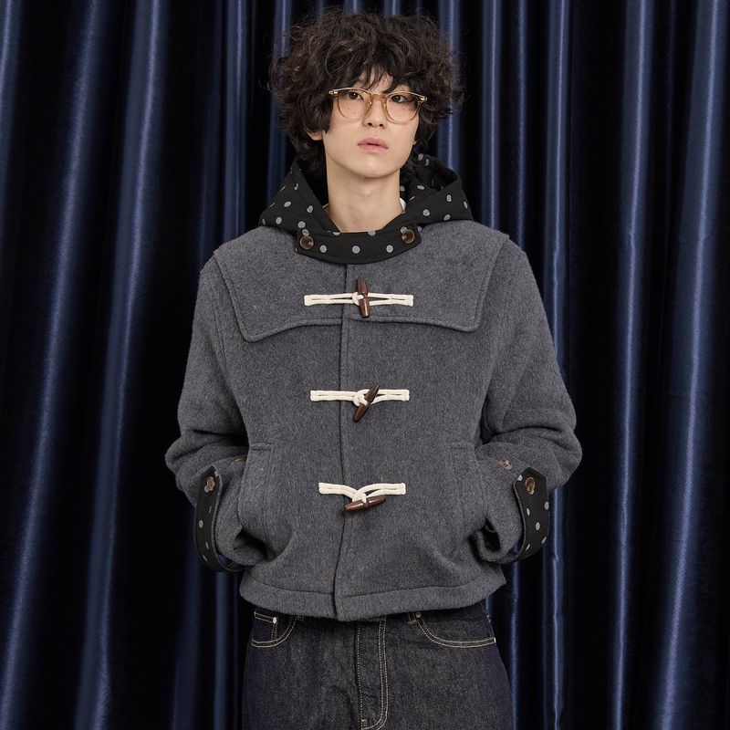 Dot Duffle Crop Coat