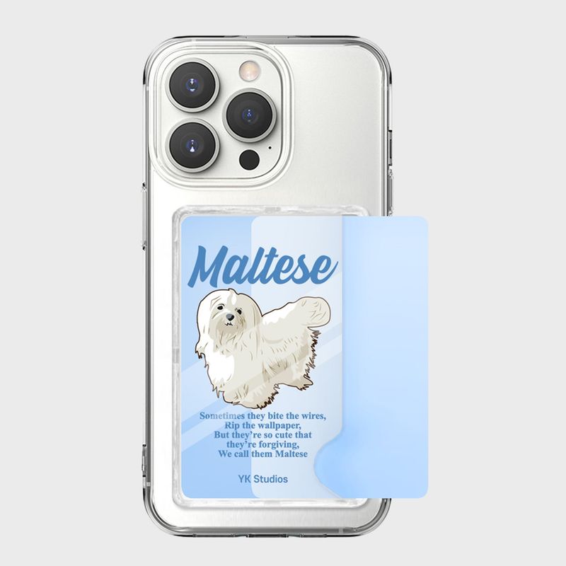 WaiKei（ワイケイ）の「Maltese illustration card storage jelly hard case（Smartphone Accessories）」