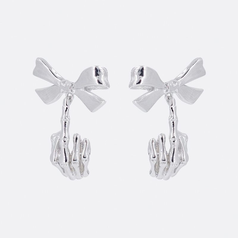 MIDNIGHTFACTORY（ミッドナイトファクトリー）の「リボン w/ スケルトンミドルフィンガーピアス（アクセサリー）」