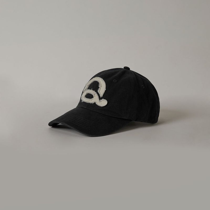 Washed Logo Ball Cap (Black/White)