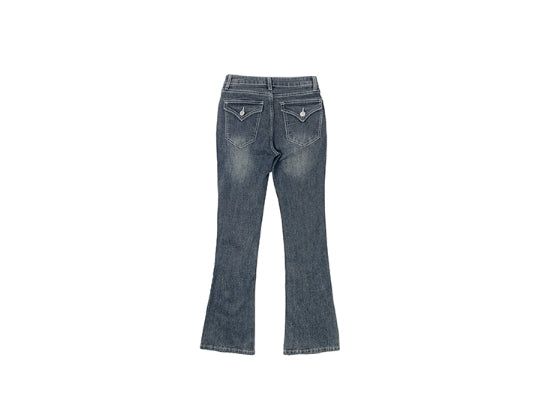 Shingo Stitch Back Pocket Washing Bootcut Denim Pants