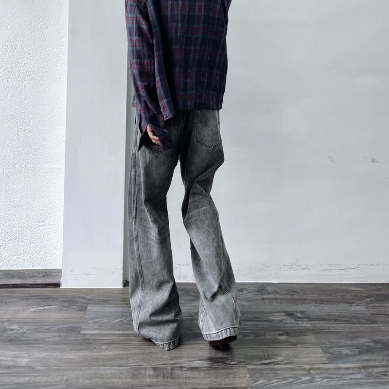 Stone Grey Denim Trousers