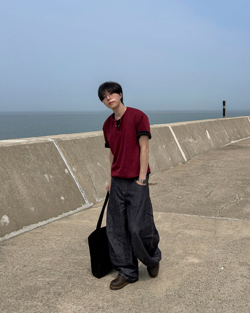 Evan Linen Curved Denim Pants