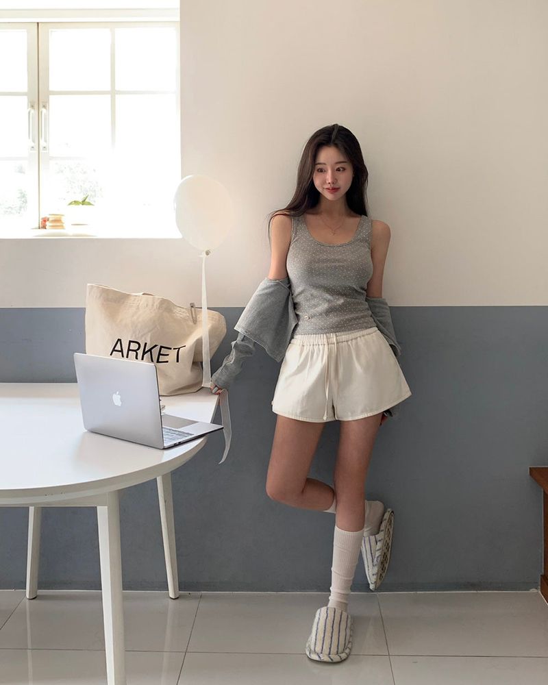 [MADE] Mirror, twill cotton shorts
