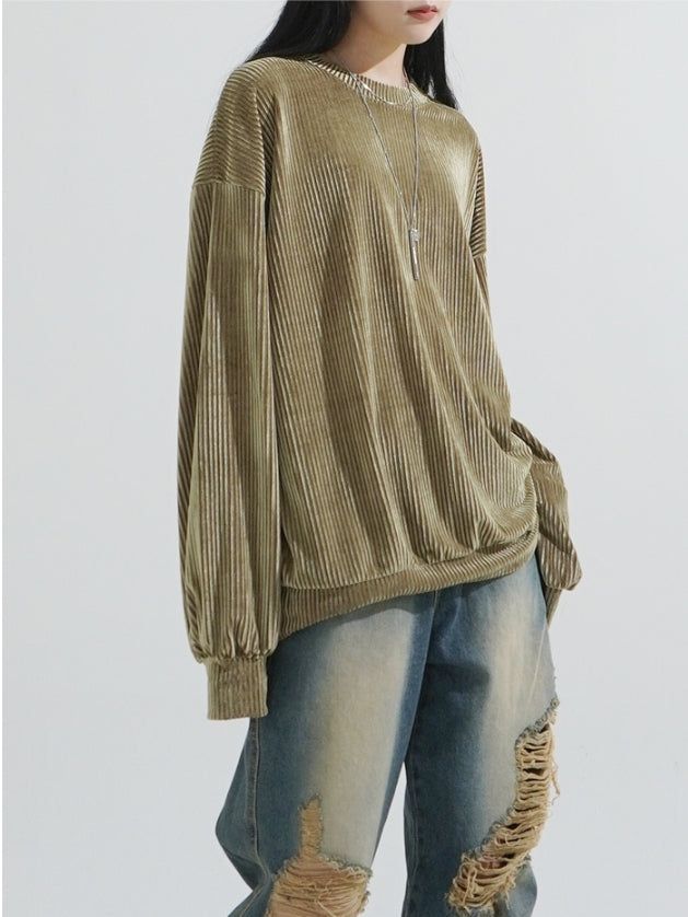 Glitter ribbed velvet top
