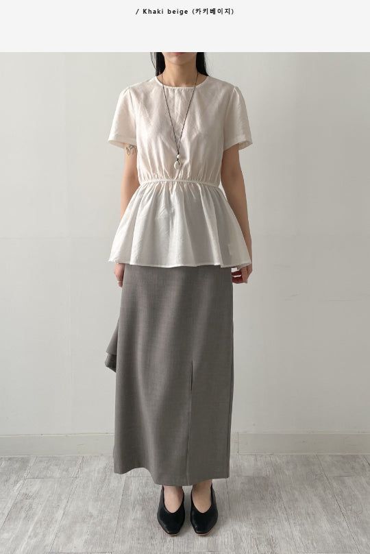 [SS] Bocashi Button Long Skirt