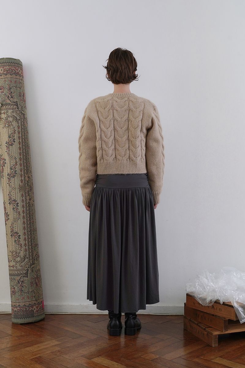 Mohair cable cardigan_beige